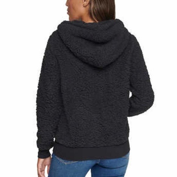 MARC NEW YORK Cozy Full Zip Sherpa Jacket NWT Black - Picture 3 of 4